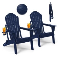 Plawdlik Folding Adirondack Chair Set Of 2 Sgs Tested Wooden Textured With Cup Holder Widened Heavy Allweather Hdpe Comfortable