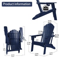 Plawdlik Folding Adirondack Chair Set Of 2 Sgs Tested Wooden Textured With Cup Holder Widened Heavy Allweather Hdpe Comfortable