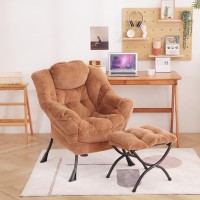 Welnow Lazy Chair With Ottoman Modern Lounge Accent Chair With Armrests And A Side Pocket Leisure Sofa Chair Reading Chair Wi