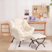 Welnow Lazy Chair With Ottoman Modern Lounge Accent Chair With Armrests And A Side Pocket Leisure Sofa Chair Reading Chair Wi