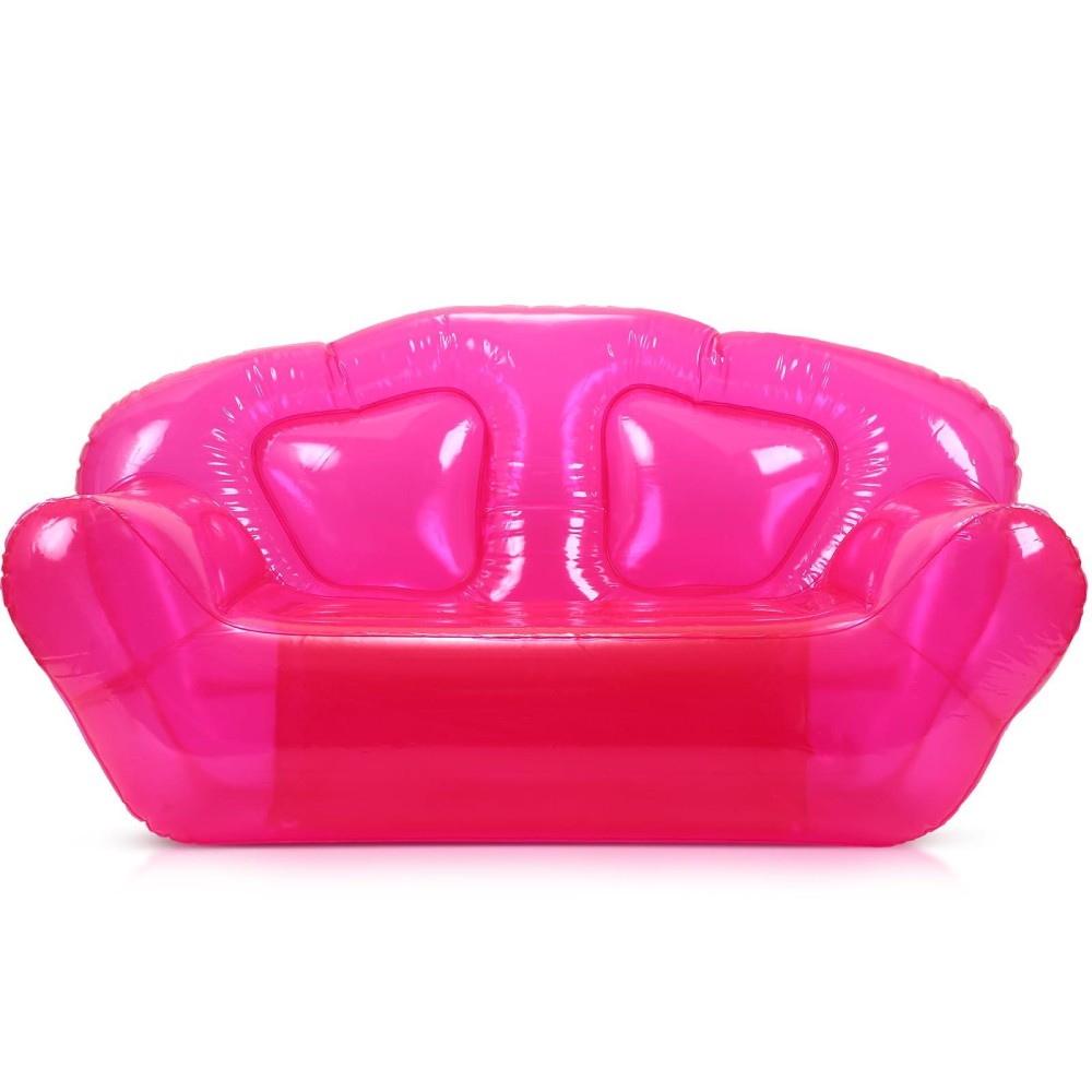 Kigley Transparent Inflatable Sofa Seat Blow Up Chair Yard Portable Inflatable Couch Air Couch Patio Blow Up Furniture For Campi