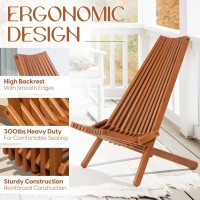 Idzo Elina Fsc Eucalyptus Tamarack Chair 300Lbs Capacity Modern Adirondack Style Wooden Folding Seat For Fire Pit Outdoor I