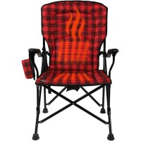 Kuma Outdoor Gear Switchback Heated Chair With Carry Bag, Luxury Heated Outdoor Chair For Camping, Glamping, Sports & Outdoors (Red/Black)