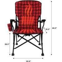 Kuma Outdoor Gear Switchback Heated Chair With Carry Bag, Luxury Heated Outdoor Chair For Camping, Glamping, Sports & Outdoors (Red/Black)