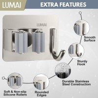 Lumai 3M Broom Holder Wall Mount Self Adhesive 3Pack Wall Broom Holder Wall Mount Heavy Duty Broom Hanger Wall Mount Broom Mo