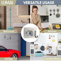 Lumai 3M Broom Holder Wall Mount Self Adhesive 3Pack Wall Broom Holder Wall Mount Heavy Duty Broom Hanger Wall Mount Broom Mo