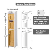 Aojezor Bathroom Storage Cabinet Sideboard Buffet Cabinet Whitebamboo