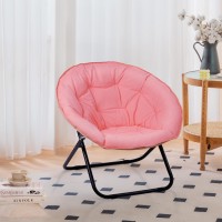 Folding Faux Fur Saucer Chair Portable Folding Soft Moon Chair For Bedroom Dorm Rooms Apartments Lounging Garden And Courtya