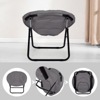 Folding Faux Fur Saucer Chair Portable Folding Soft Moon Chair For Bedroom Dorm Rooms Apartments Lounging Garden And Courtya