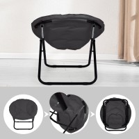 Folding Faux Fur Saucer Chair Portable Folding Soft Moon Chair For Bedroom Dorm Rooms Apartments Lounging Garden And Courtya