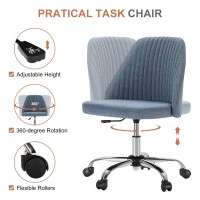 Office Desk Chair Modern Cute Rolling Vanity Swivel Task Seating With Wheels Comfortable Back Seat Armless For Home Bedrooms