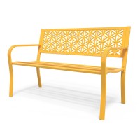 Vingli 50 Outdoor Bench Metal With Floral Back Garden Bench Front Porch Bench For Yard Patio Entryway Park Outside 800Lb Cap