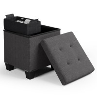 Storage Ottoman Cube With Storage Bin 15In Square Ottoman With Storage For Living Room And Bedroom Small Ottoman Foot Rest F