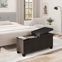 Storage Ottoman Bench With Storage Bins 43In Storage Bench For Bedroom End Of Bed Large Ottoman Foot Rest Brown Ottoman With