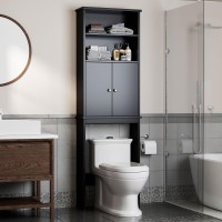 Shintenchi Over The Toilet Storage Cabinet Bathroom Above The Toilet Rack Bathroom Adjustable Shelf Organizer With Open Bottom