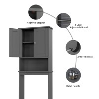 Shintenchi Over The Toilet Storage Cabinet Bathroom Above The Toilet Rack Bathroom Adjustable Shelf Organizer With Open Bottom