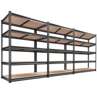 Reibii 72 H Garage Shelving Heavy Duty Storage Shelves 2000Lbs Adjustable 5 Tier Metal Shelves For Storage Shelving Units And