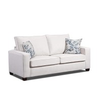 American Furniture Classics Relay Mist Sleeper With Two Throw Pillows Sofas, Soft Washed Cream Tweed