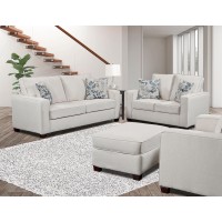 American Furniture Classics Relay Mist Sleeper With Two Throw Pillows Sofas, Soft Washed Cream Tweed