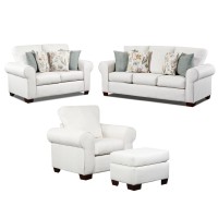 American Furniture Classics Beaujardin 4-Piece Set With Sleeper Sofas, Soft Washed Cream Tweed