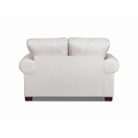 American Furniture Classics Beaujardin Loveseat With Four Throw Pillows Sofas, Soft Washed Cream Tweed
