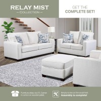 American Furniture Classics Relay Mist 4-Piece Set With Sleeper Sofas, Soft Washed Cream Tweed