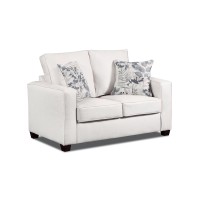 American Furniture Classics Relay Mist Loveseat With Two Throw Pillows Sofas, Soft Washed Cream Tweed