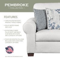 American Furniture Classics Pembroke Four Throw Pillows Sofas, Soft Washed Cream Tweed