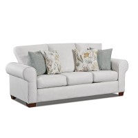 American Furniture Classics Beaujardin Sleeper With Four Throw Pillows Sofas, Soft Washed Cream Tweed