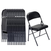 Karl Home 12 Pack Black Folding Chairs With Padded Seats For Outdoor Indoor Portable Stackable Commercial Seat With Steel Fra