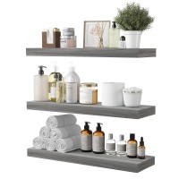 Bameos Floating Shelf Wall Shelf Decor Wall Mounted Shelves Hanging Shelf Set Of 3 L24Xw6 For Bathroom Kitchen Living Kitchen Ro