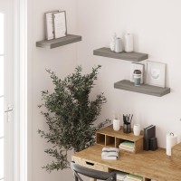 Bameos Floating Shelves White Wall Mounted Wooden Shelves With Invisible Brackets Set Of 3 Hanging Wall Shelves Decoration For