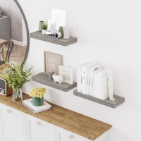 Bameos Floating Shelves White Wall Mounted Wooden Shelves With Invisible Brackets Set Of 3 Hanging Wall Shelves Decoration For