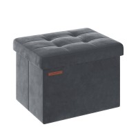 Songmics Storage Ottoman Foldable Small Ottoman Foot Rest 122 X 161 Inches Foot Stool Ottoman With Storage Load Up To 286