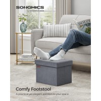 Songmics Storage Ottoman Foldable Small Ottoman Foot Rest 122 X 161 Inches Foot Stool Ottoman With Storage Load Up To 286