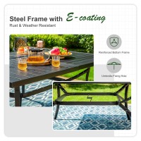 Sophia William 60 Large Outdoor Patio Table For 8 Outdoor Square Metal Dining Table With 19 Adjustable Umbrella Hole Al