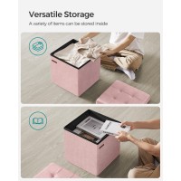 Songmics Storage Ottoman Foldable Small Ottoman Foot Rest 15 Inches Foot Stool Cube Ottoman With Storage Load Up To 660 Lb