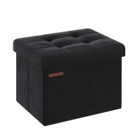 Songmics Storage Ottoman Foldable Small Ottoman Foot Rest 122 X 161 Inches Foot Stool Ottoman With Storage Load Up To 286