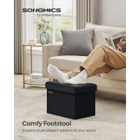 Songmics Storage Ottoman Foldable Small Ottoman Foot Rest 122 X 161 Inches Foot Stool Ottoman With Storage Load Up To 286