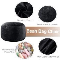 Whatsbedding [Sherpa Fabric] Bean Bag Chair: 3 Ft Memory Foam Bean Bag Chairs For Teens/Kids With Filling Ultra Soft Faux Fur Fabric  Large Bean Bag With Filler For Living Room 3 Foot Dark Grey