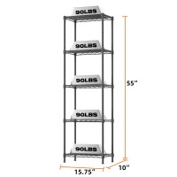 Singaye 5 Tier Shelf Wire Shelving Adjustable Storage Shelves Storage Rack Standing Storage Shelf Units For Kitchen Closet Laund