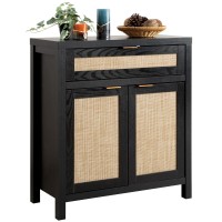 Sicotas Sideboard Buffet Storage Cabinet Rattan Accent Cabinet With Doors And Drawer Modern Credenzas Buffet Table Console Cof