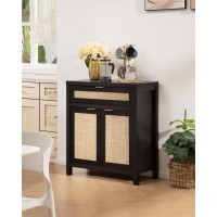 Sicotas Sideboard Buffet Storage Cabinet Rattan Accent Cabinet With Doors And Drawer Modern Credenzas Buffet Table Console Cof