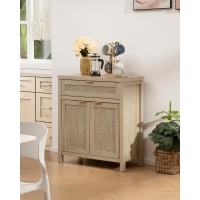 Sicotas Sideboard Buffet Storage Cabinet Rattan Accent Cabinet With Doors And Drawer Boho Credenzas Buffet Table Console Coffe