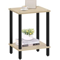 Tutotak End Table Side Table Nightstand 2Tier Storage Shelf Sofa Table For Small Space Living Room Bed Room Tb01Bo034