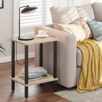 Tutotak End Table Side Table Nightstand 2Tier Storage Shelf Sofa Table For Small Space Living Room Bed Room Tb01Bo034