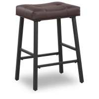 Kairuituch Counter Height Bar Stools 24 Inch Saddle Kitchen Bar Stools With Backless Cushion Seat Padding Stools For Kitchen I