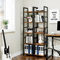 Numenn 5 Tier Slim Bookshelf Tall Bookcase Shelf Storage Organizer Modern Book Shelf For Bedroom Living Room And Home Office