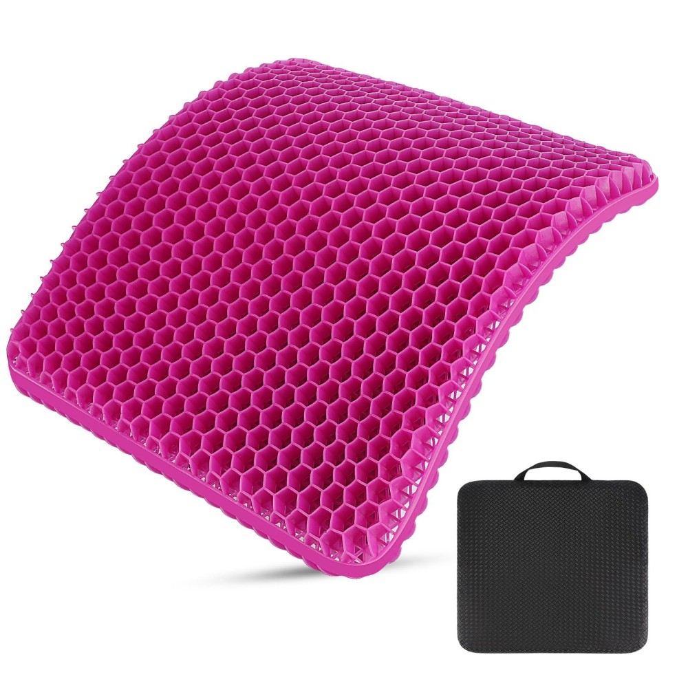 Airllantry Pink Seat Cushion, Gel Seat Cushion For Long Sitting- Back Pain, Sciatica, Tailbone Pain Relief Pad, Pink Seat Cushion For Office Chair, Wheelchair Cushion, Car Cushion, Long Trips