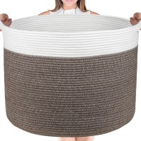 Aivatoba Large Cotton Rope Basket, Blanket Basket For Living Room,22